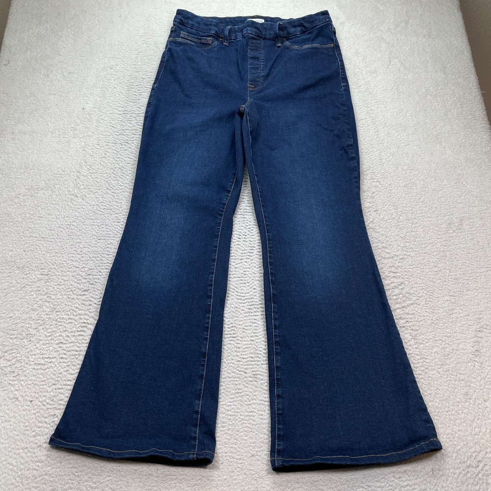 Good American Flare‎ Jeans Women's Size 5 (Fits 34X32) Blue Denim GLF478T